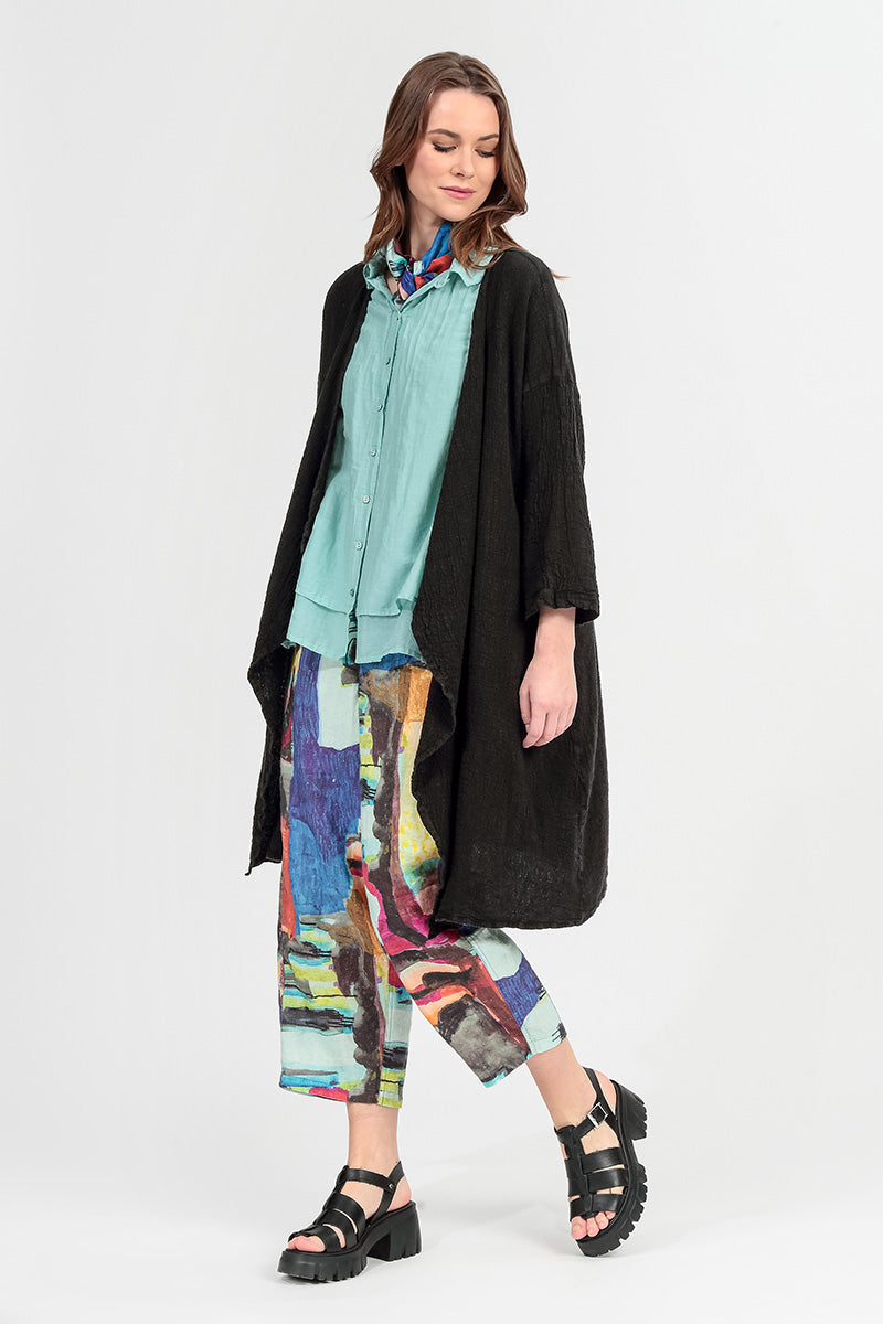 Abstract Silk Bamboo Square Scarf 5