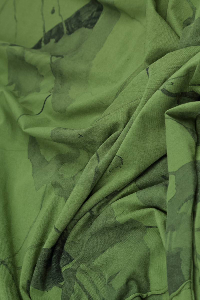 Asymmetric Flared Shamrock Green Mirage Cotton Dress