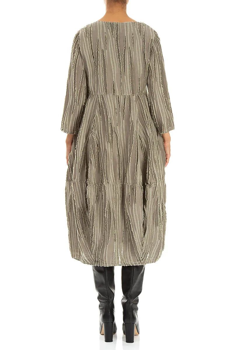 Balloon Olive Fray Weave Dress 3