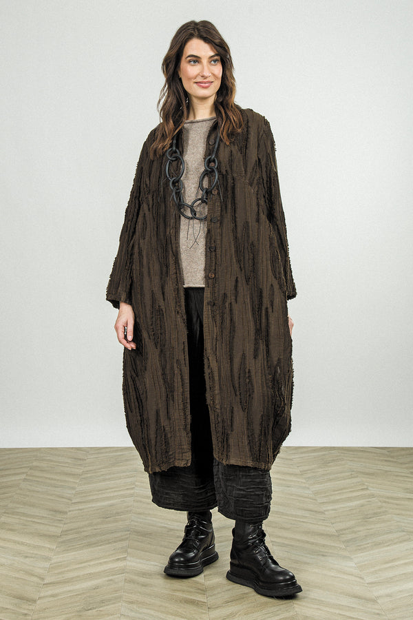 Balloon Truffle Brown Fray Weave Jacket 1