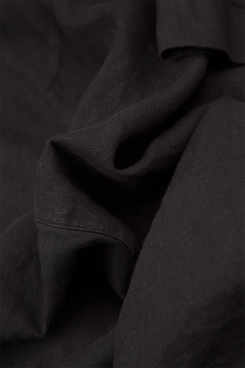 Black Linen Dungaree Dress 6