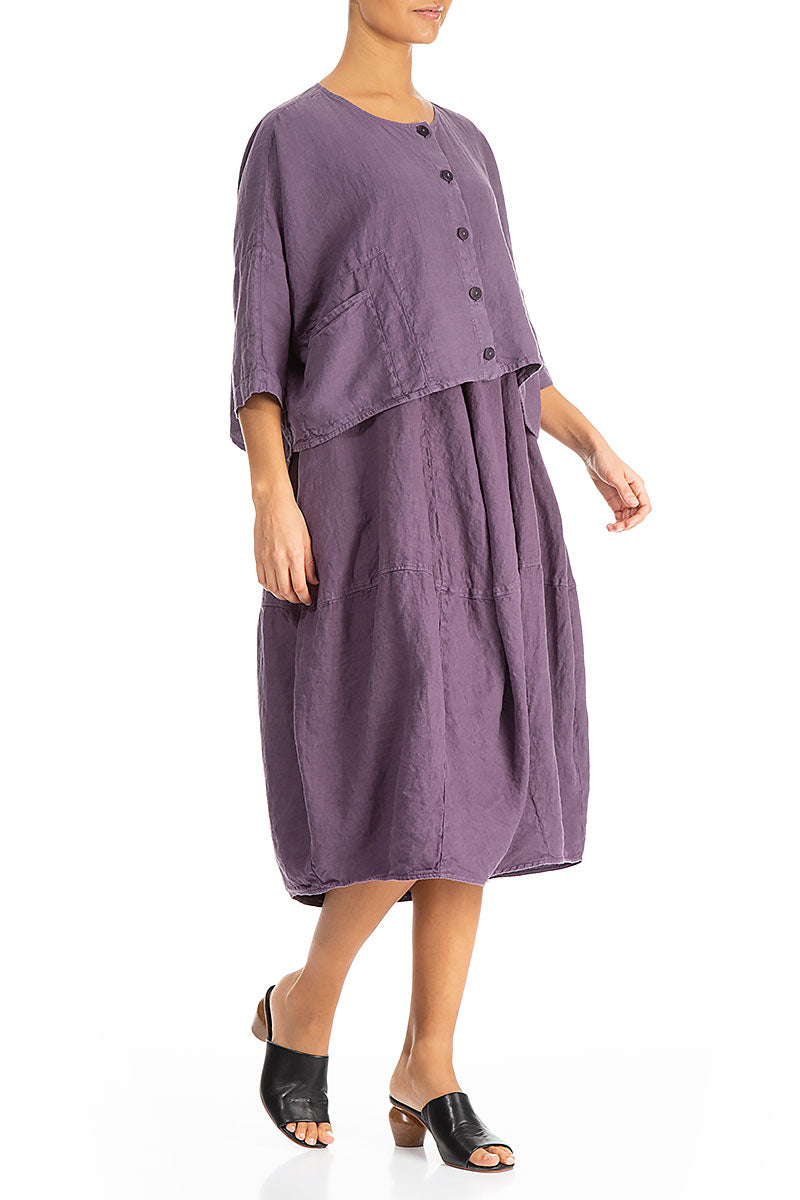 Boxy Amethyst Linen Jacket 4