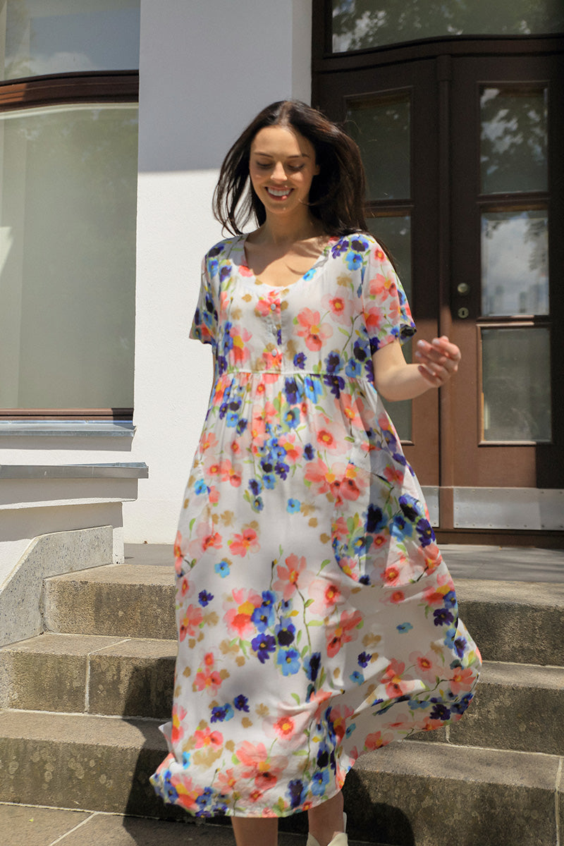 Buttoned Primrose Silk Bamboo Dress 8