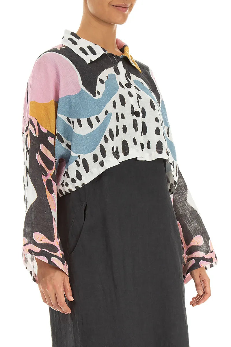 Collared Desert Bloom Linen Jacket 3