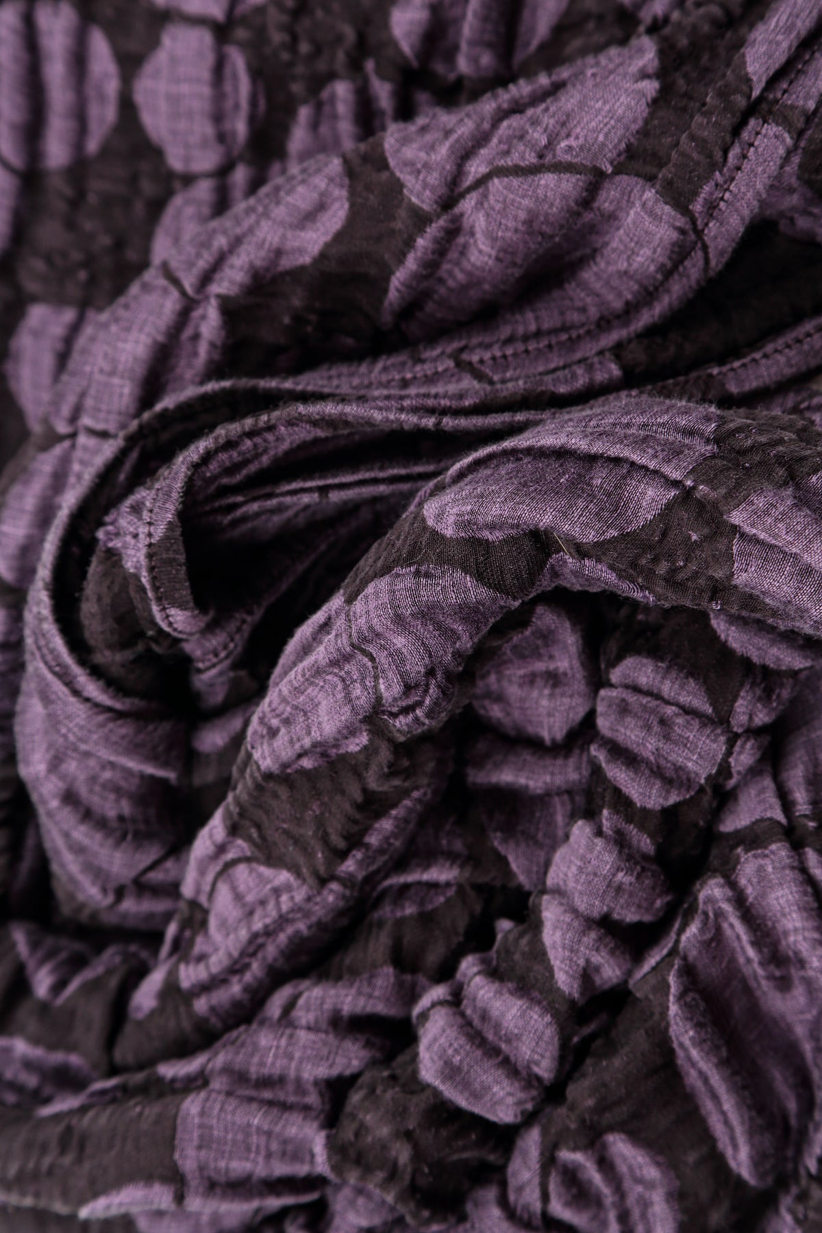 Deep Plum Circle Silk Linen Scarf