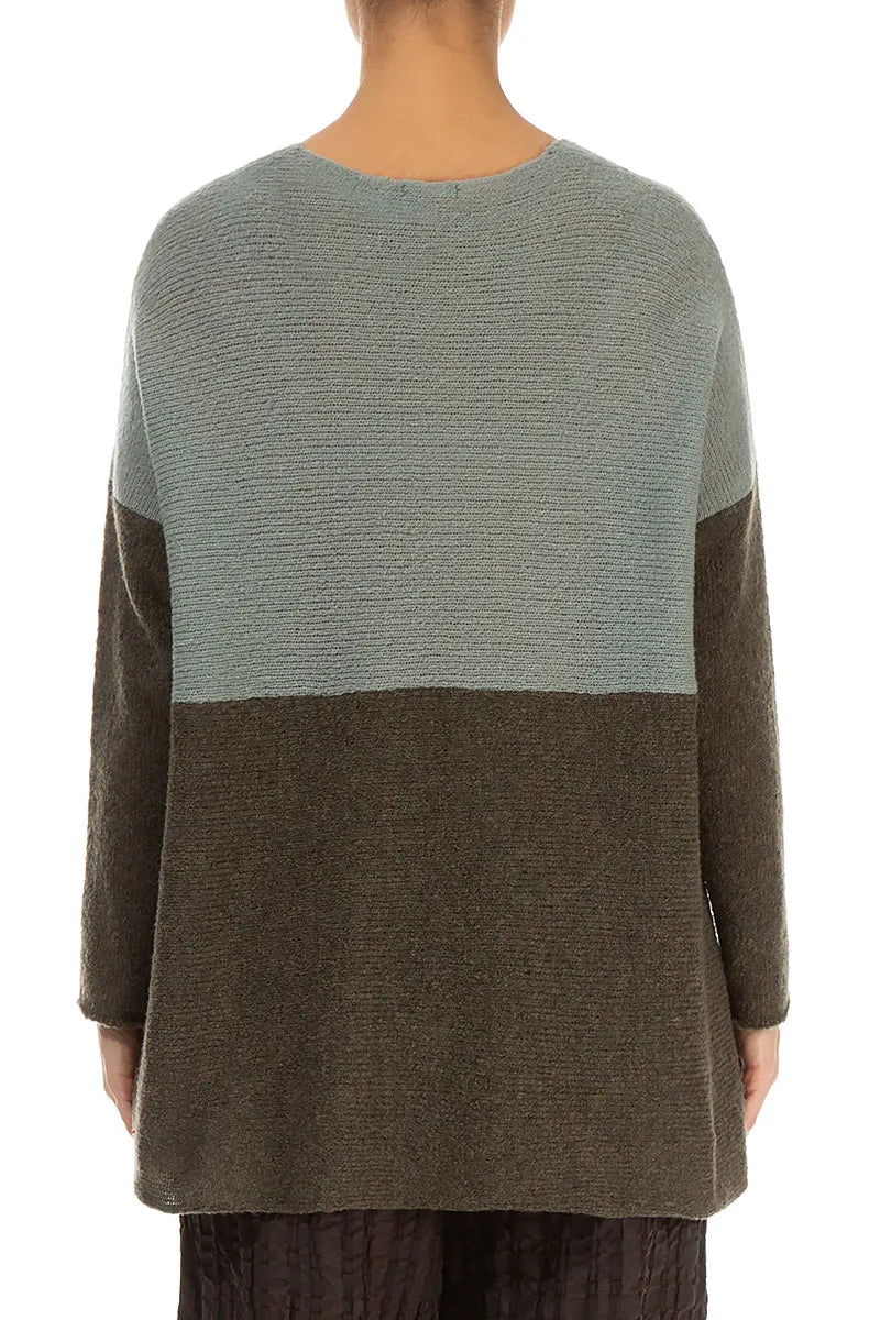 Dual Khaki & Pistachio Wool Sweater 2