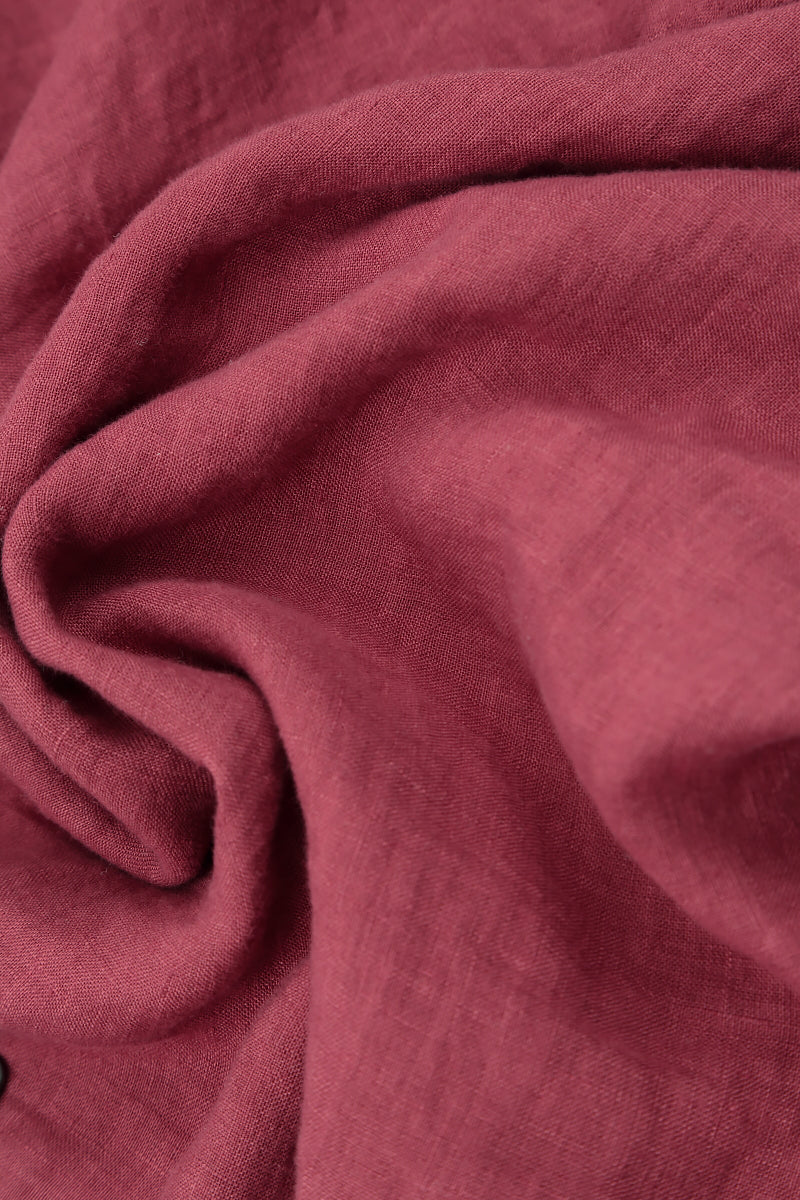 Flared Antique Ruby Linen Blouse 6