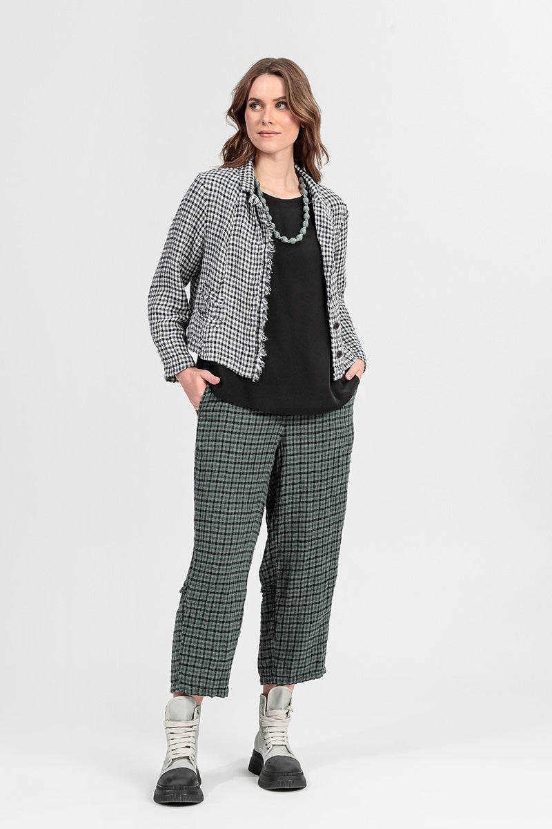 Frayed Edge Heritage Check Linen Jacket 6