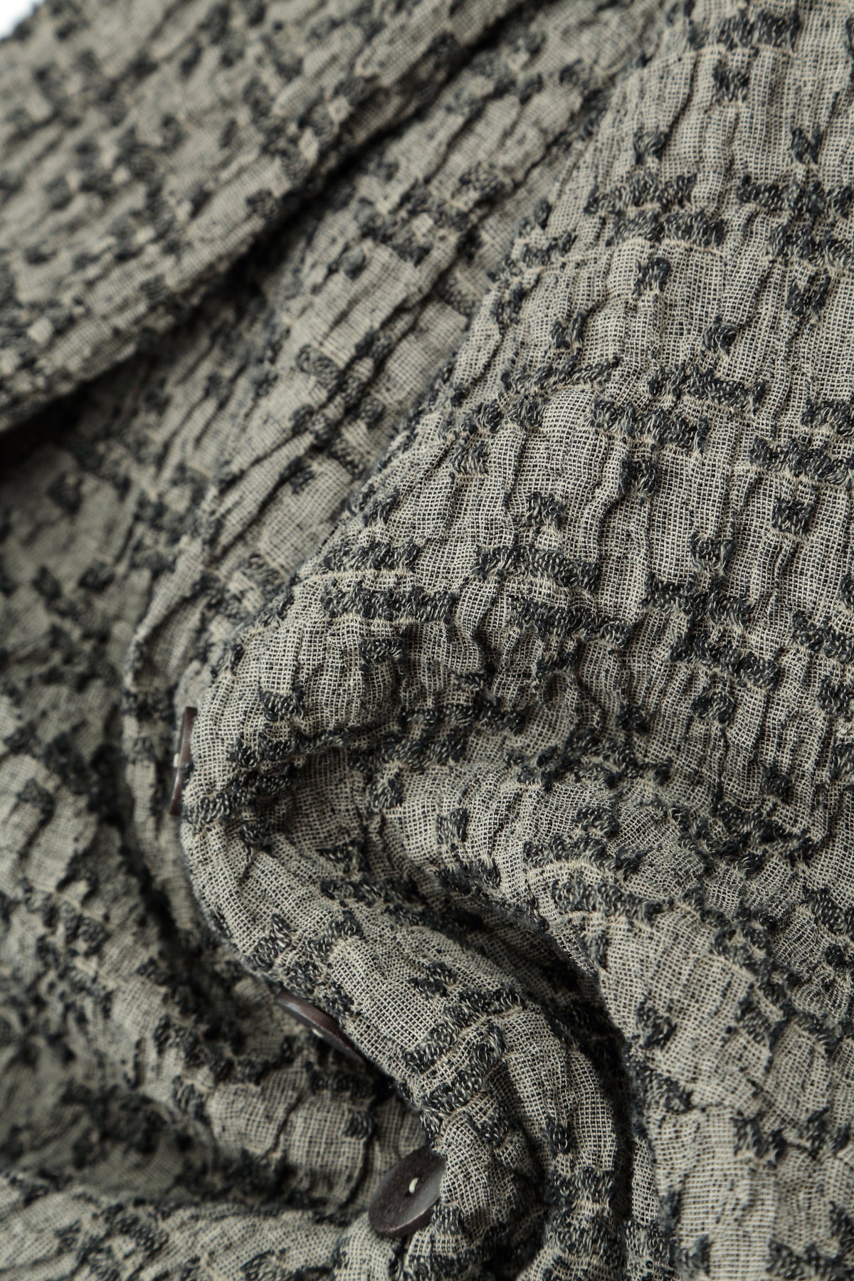 Geometric Texture Olive Grey Linen Dress 6