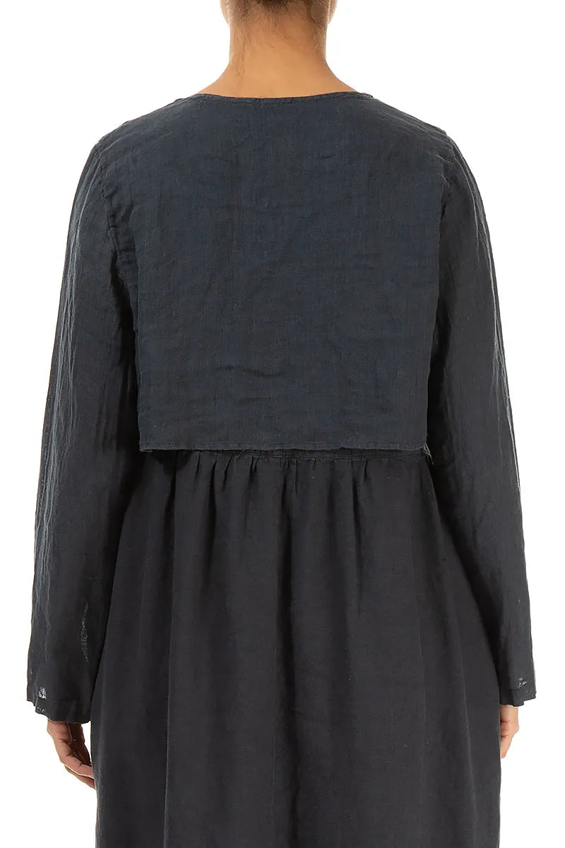 Graphite Gauze Linen Overlay Jacket 2