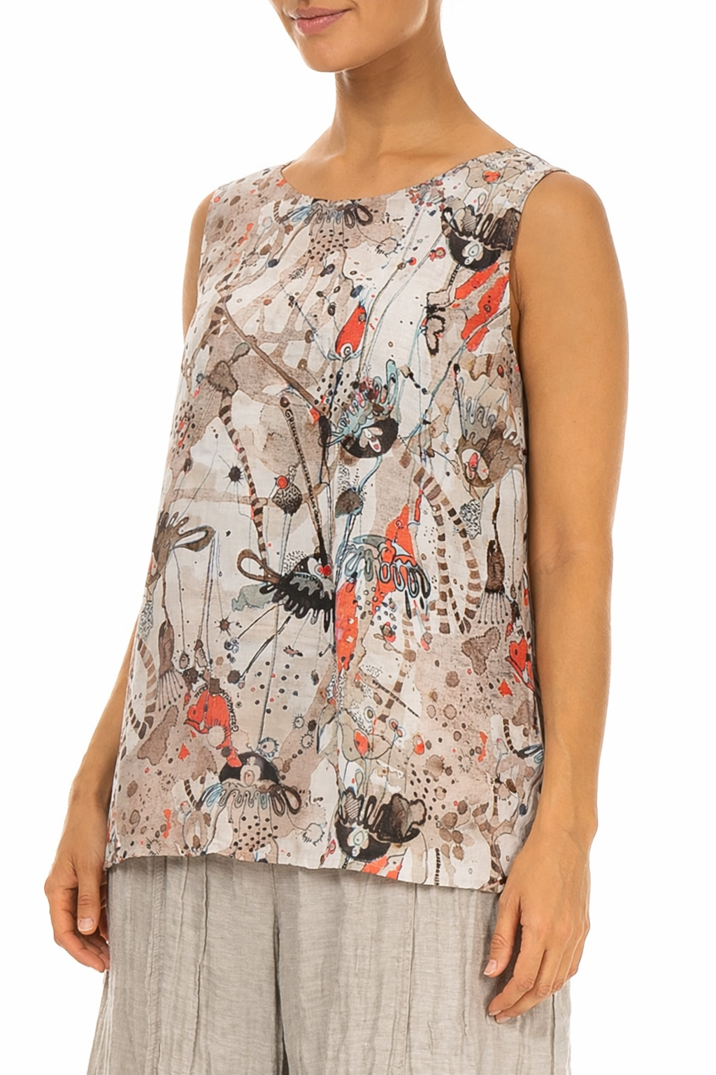 Sleeveless Savannah Textured Silk Top 3