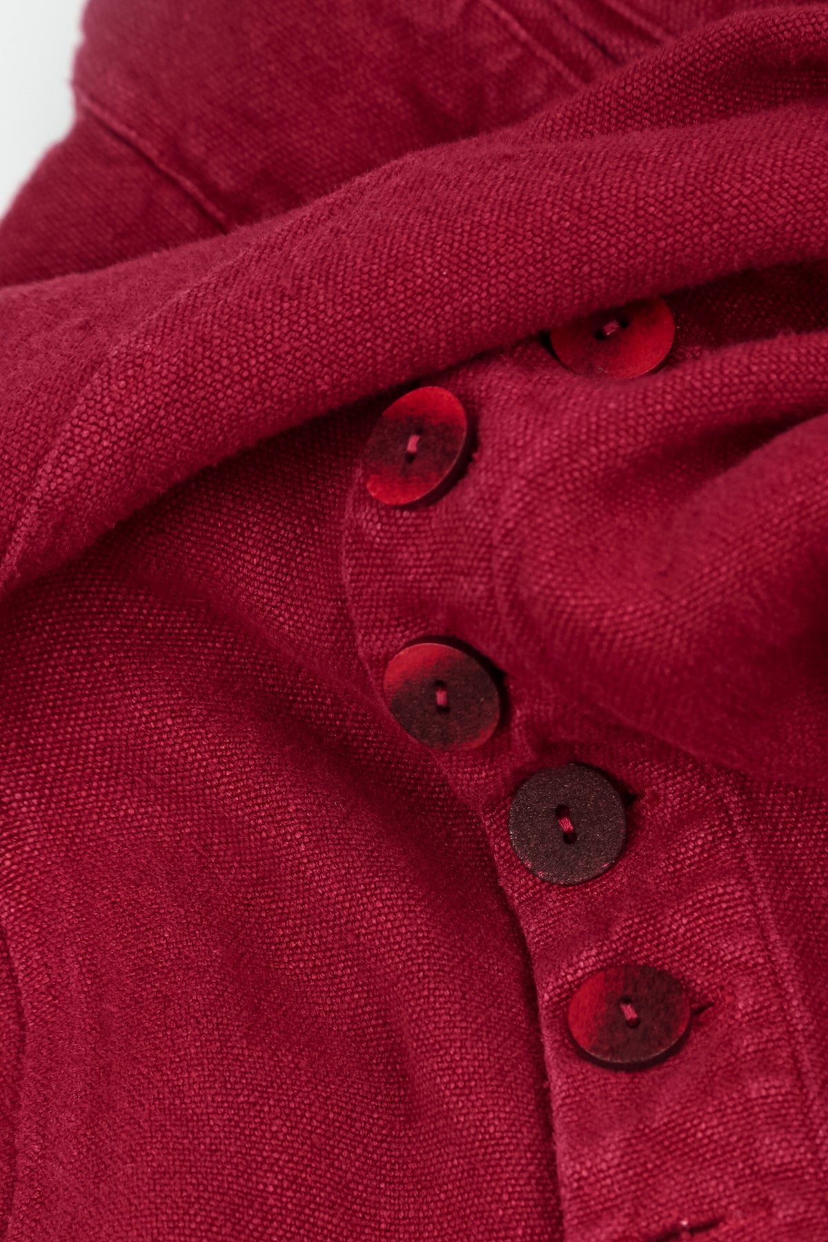 Long Buttonline Ruby Heavy Linen Jacket