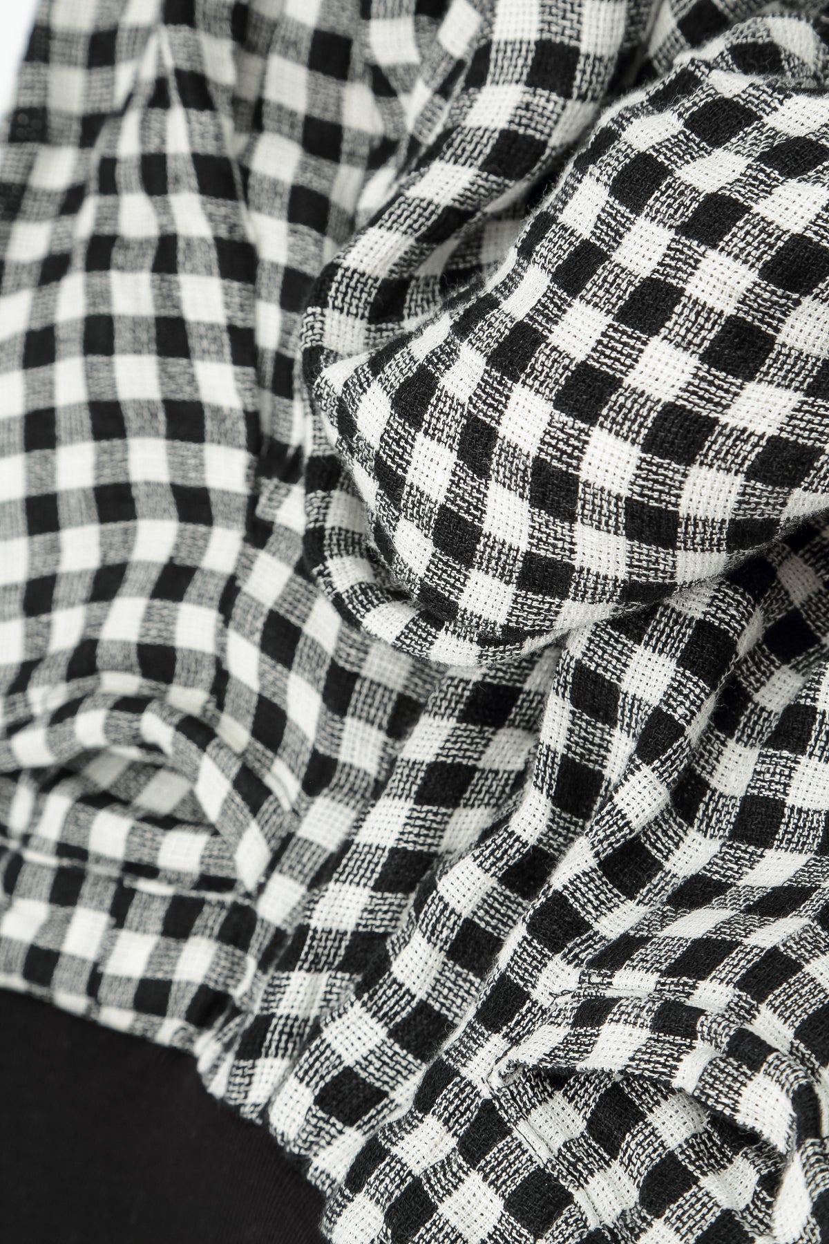 Loose Black & White Check Linen Trousers