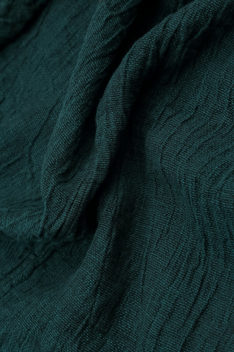 Loose Peacock Mélange Linen Trousers 4