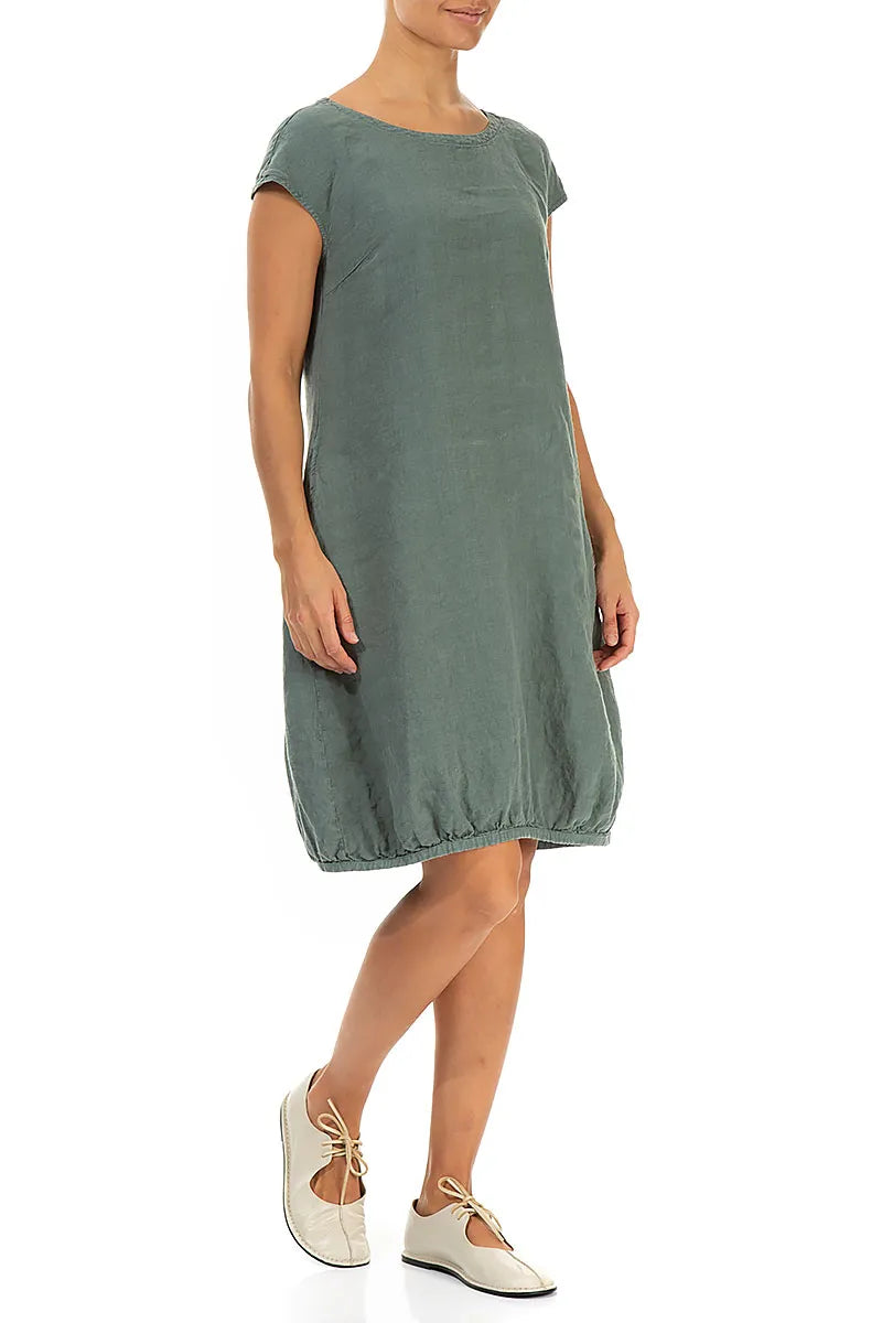Midi Sage Linen Dress 3