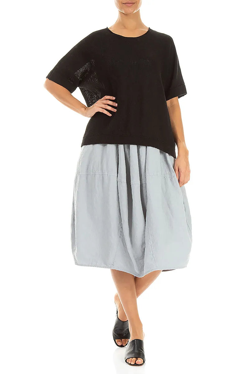 Minimal Black Linen Jumper 4