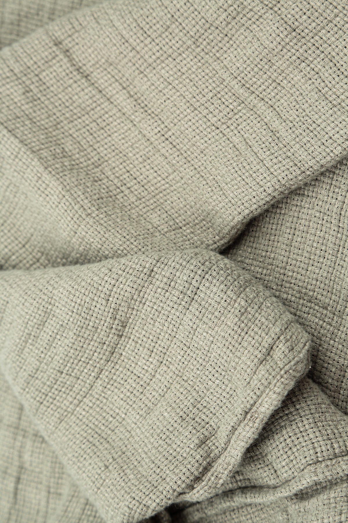 Olive Grey Textured Linen Scarf 4
