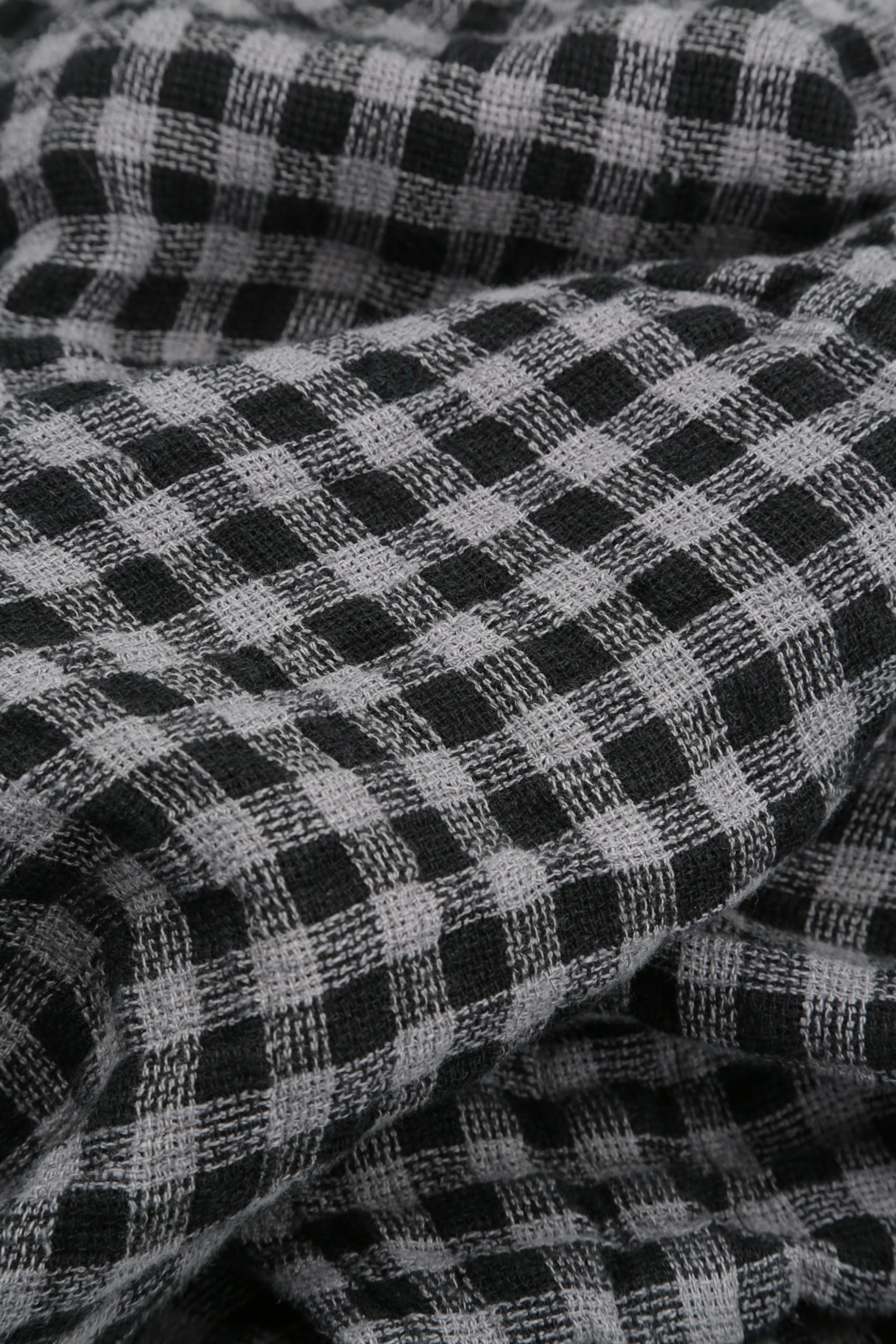 Roll Up Grey Check Linen Trousers 4