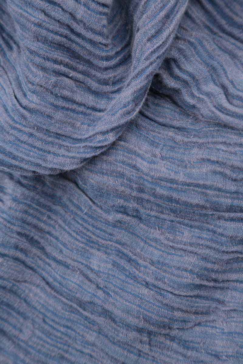 Romantic Crinkled Blue Nova Silk Dress 5