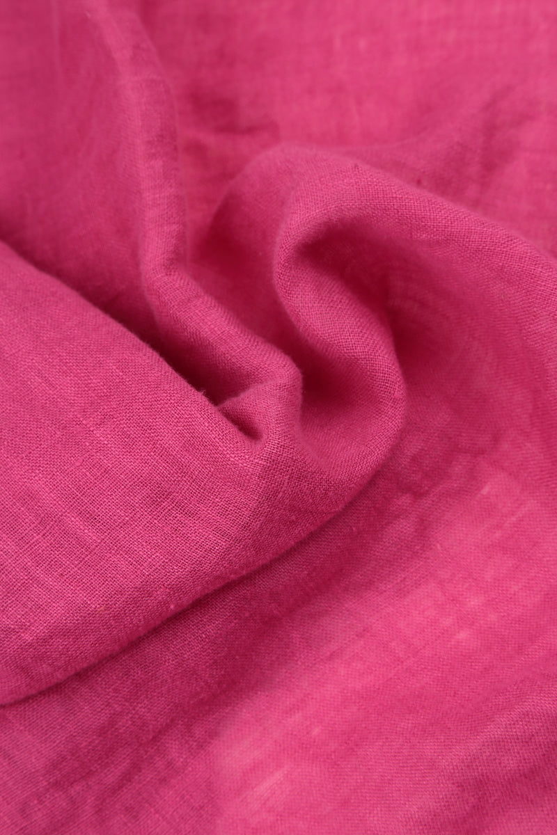 Ruffled Fuchsia Gauze Linen Blouse 6