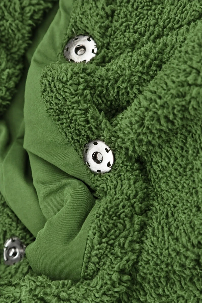 Kleeblattgrüner Teddy-Baumwollmantel