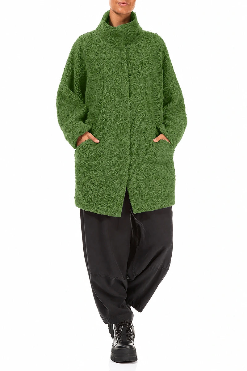 Kleeblattgrüner Teddy-Baumwollmantel