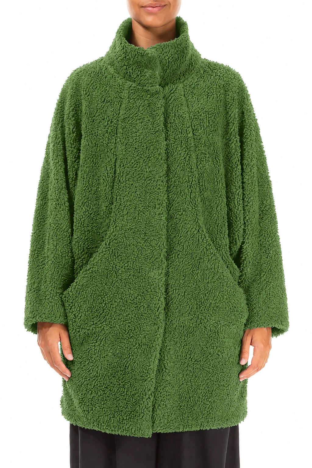 Kleeblattgrüner Teddy-Baumwollmantel