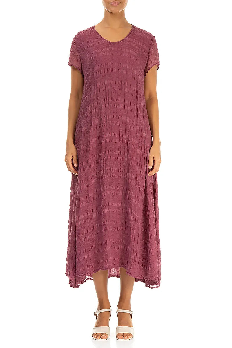 Short Sleeves Antique Ruby Light Silk Dress 1