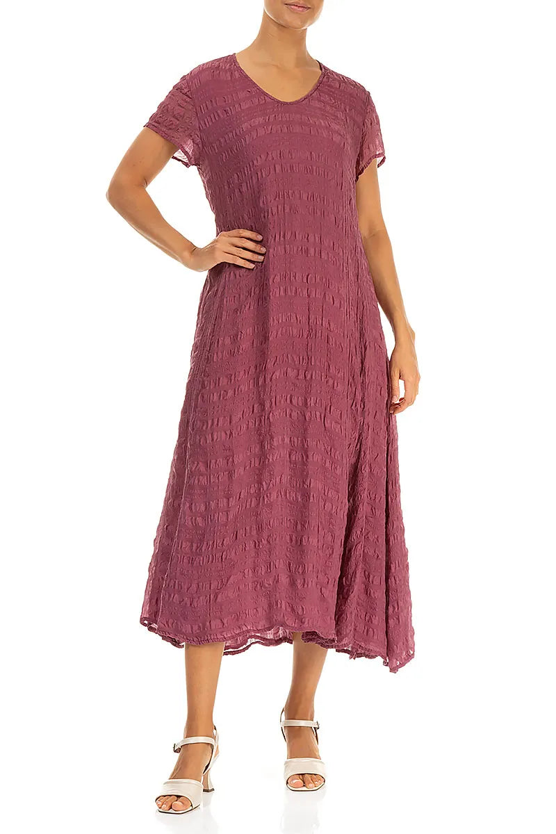 Short Sleeves Antique Ruby Light Silk Dress 4