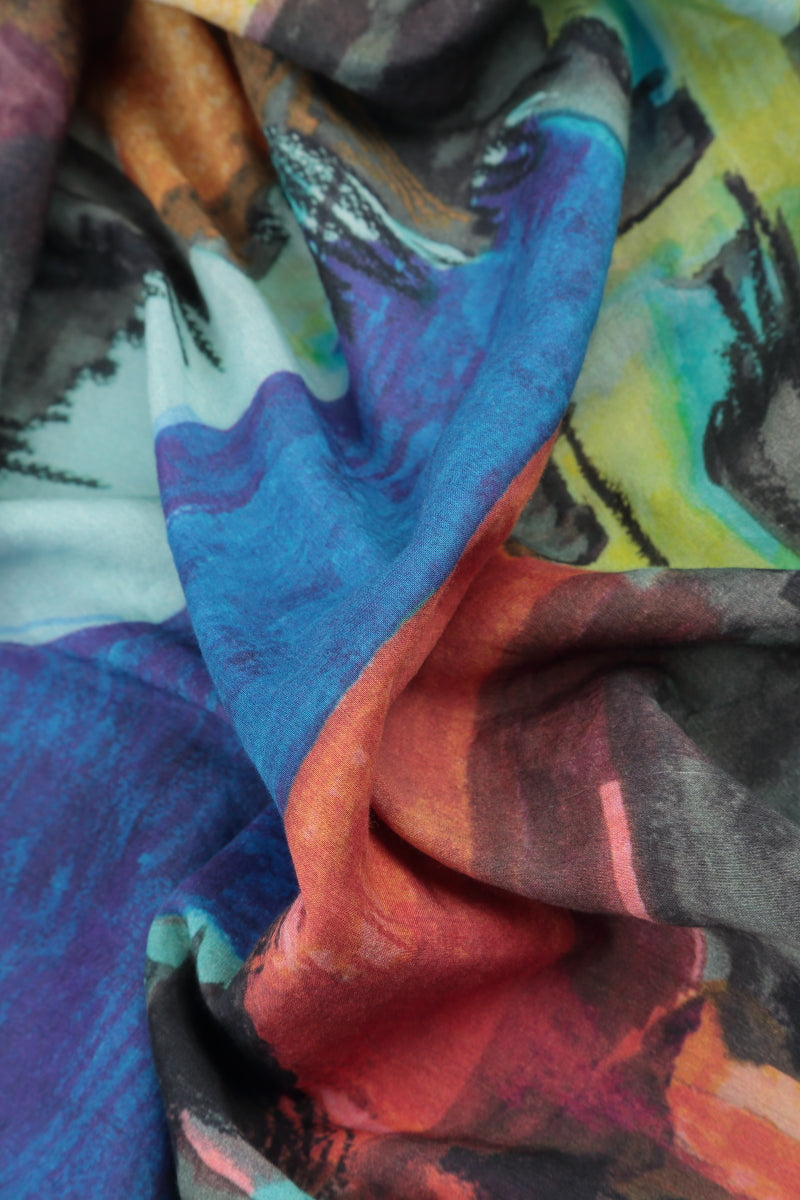 Sleeveless Abstract Silk Bamboo Top 5