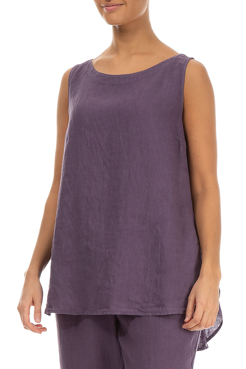 Sleeveless Amethyst Linen Top 3