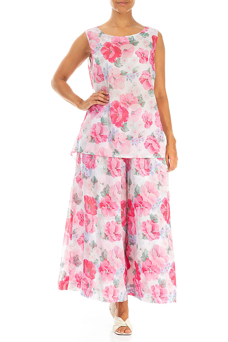 Sleeveless Peony Blossom Cotton Top 4