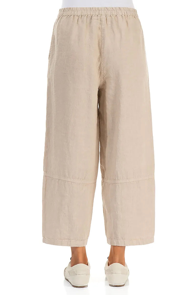 Straight Beige Linen Trousers 2