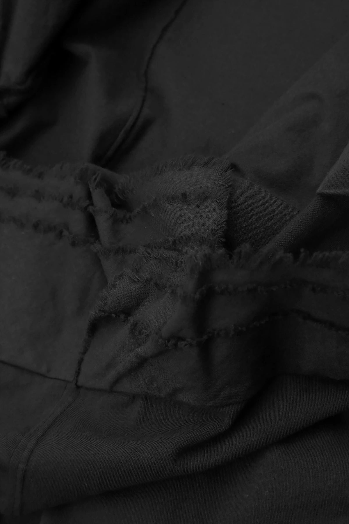 Frayed Hem Black Cotton Top 5