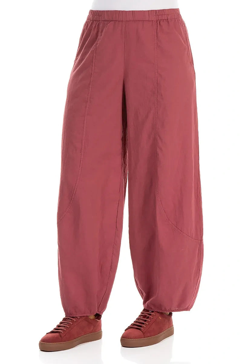 Taper Antique Ruby Cotton Trousers 3
