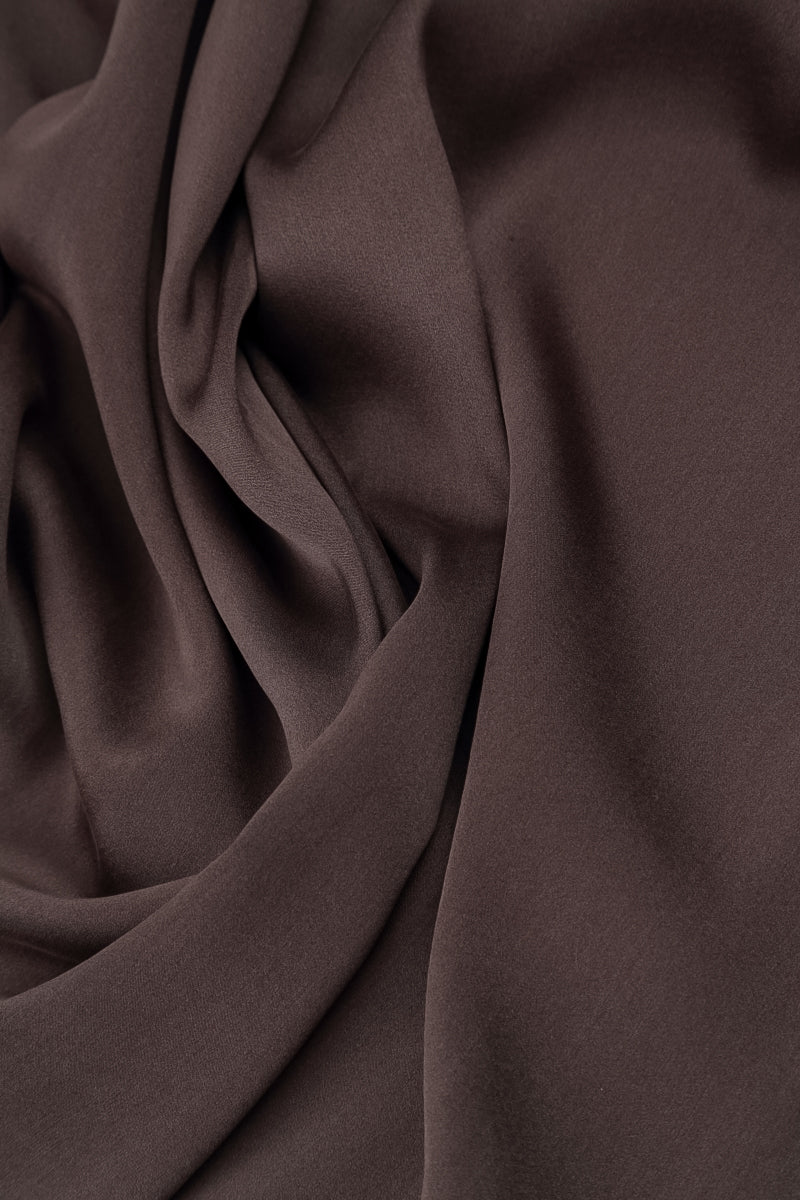 Wide Leg Truffle Brown Silk Trousers 6