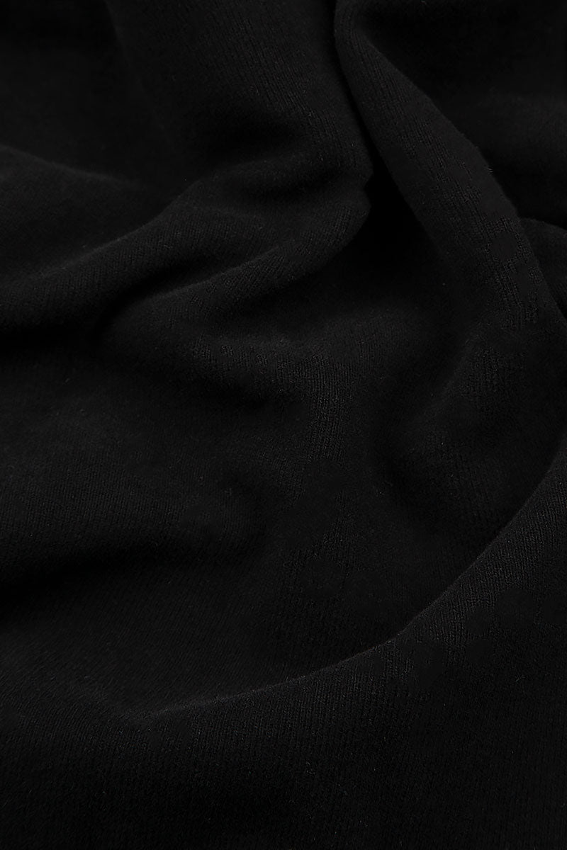 Balloon Black Cotton Jersey Dress 6