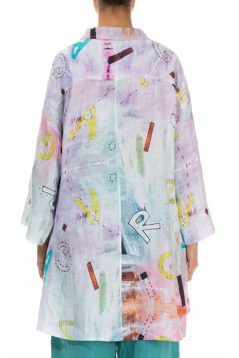 Loose Graffiti Gauze Linen Shirt 2