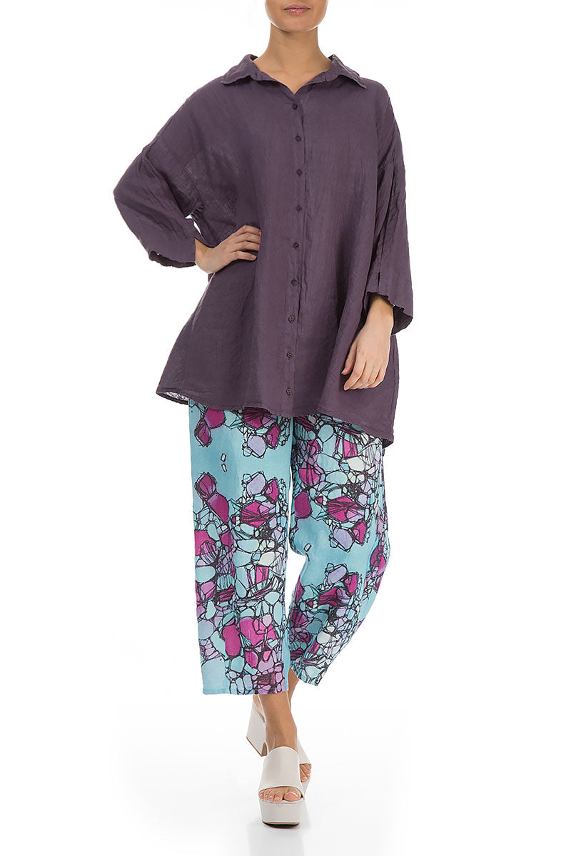 Loose Amethyst Linen Shirt 4