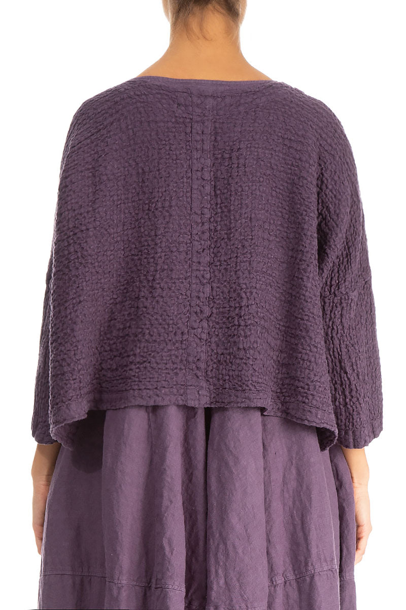 Loose Amethyst Textured Linen Jacket 2