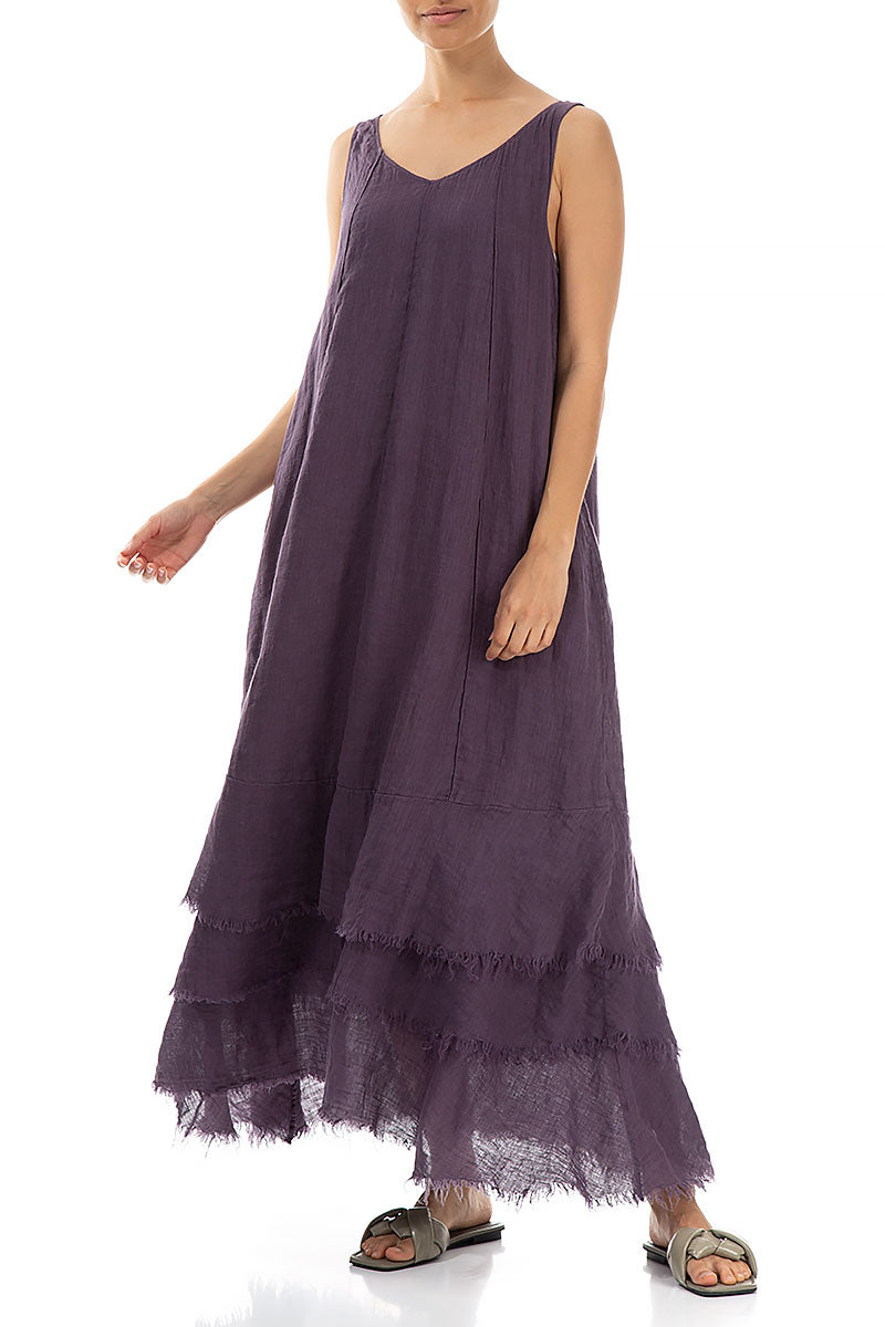 Maxi Amethyst Gauze Linen Dress 4