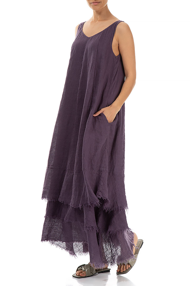 Maxi Amethyst Gauze Linen Dress 5