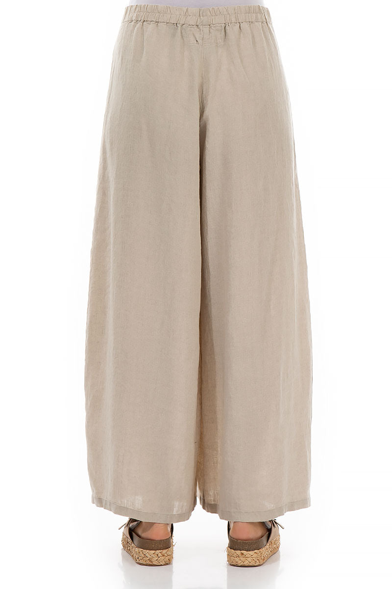 Wide Natural Linen Trousers 2