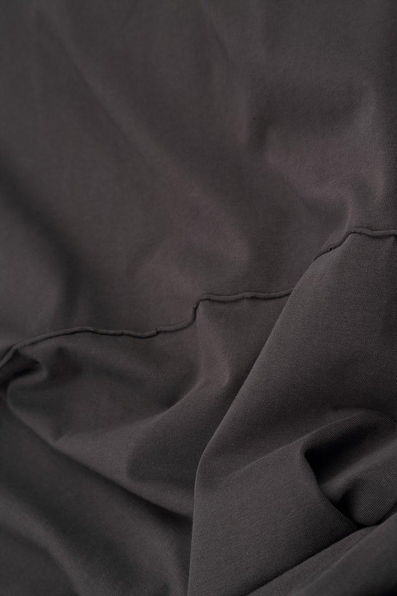 Asymmetric Flared Charcoal Cotton Dress 6