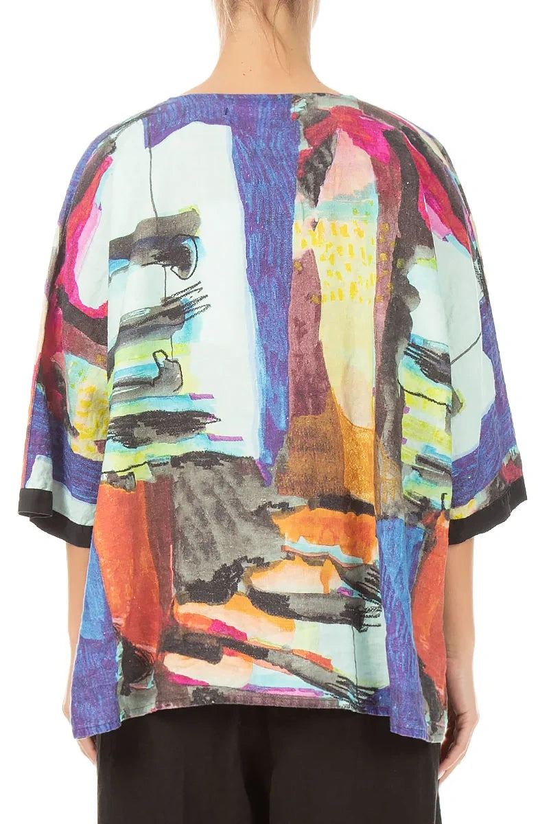 Abstract Centre Placket Linen Jacket 2