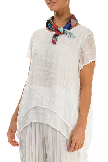Abstract Silk Bamboo Square Scarf 3