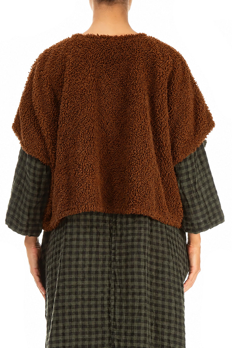 Aged Copper Teddy Cotton Gilet 2