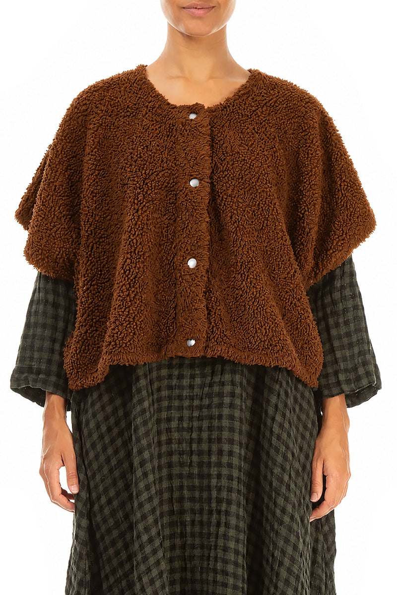 Aged Copper Teddy Cotton Gilet 1