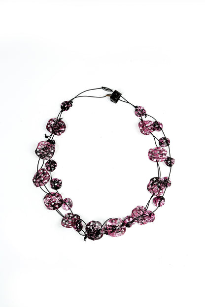 Mauve Taupe Lotus Root Fine Necklace 2