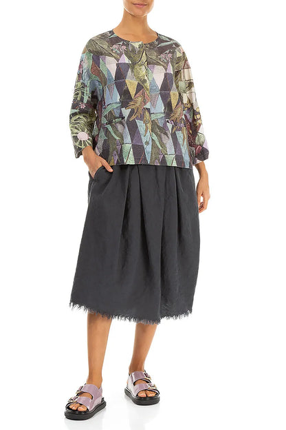 Art Mosaic Linen Jacket Blouse 5